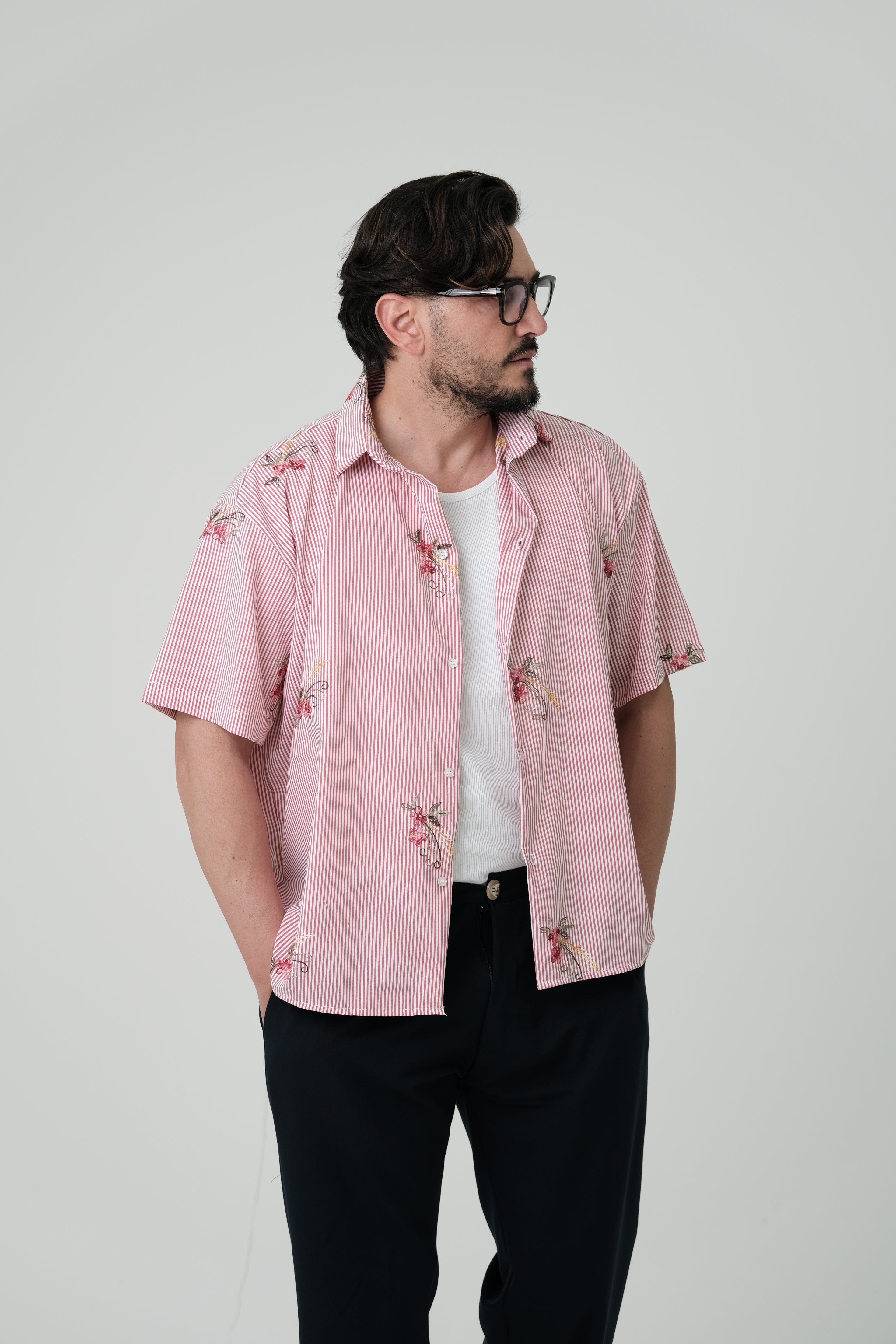 Camicia flower rossa