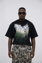 T- shirt monster nera oversize