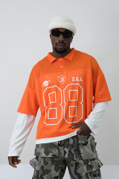 Polo doppia maglia in rete arancio