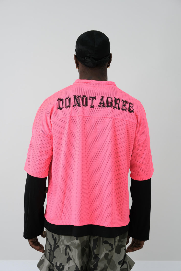 Polo doppia maglia in rete rosa