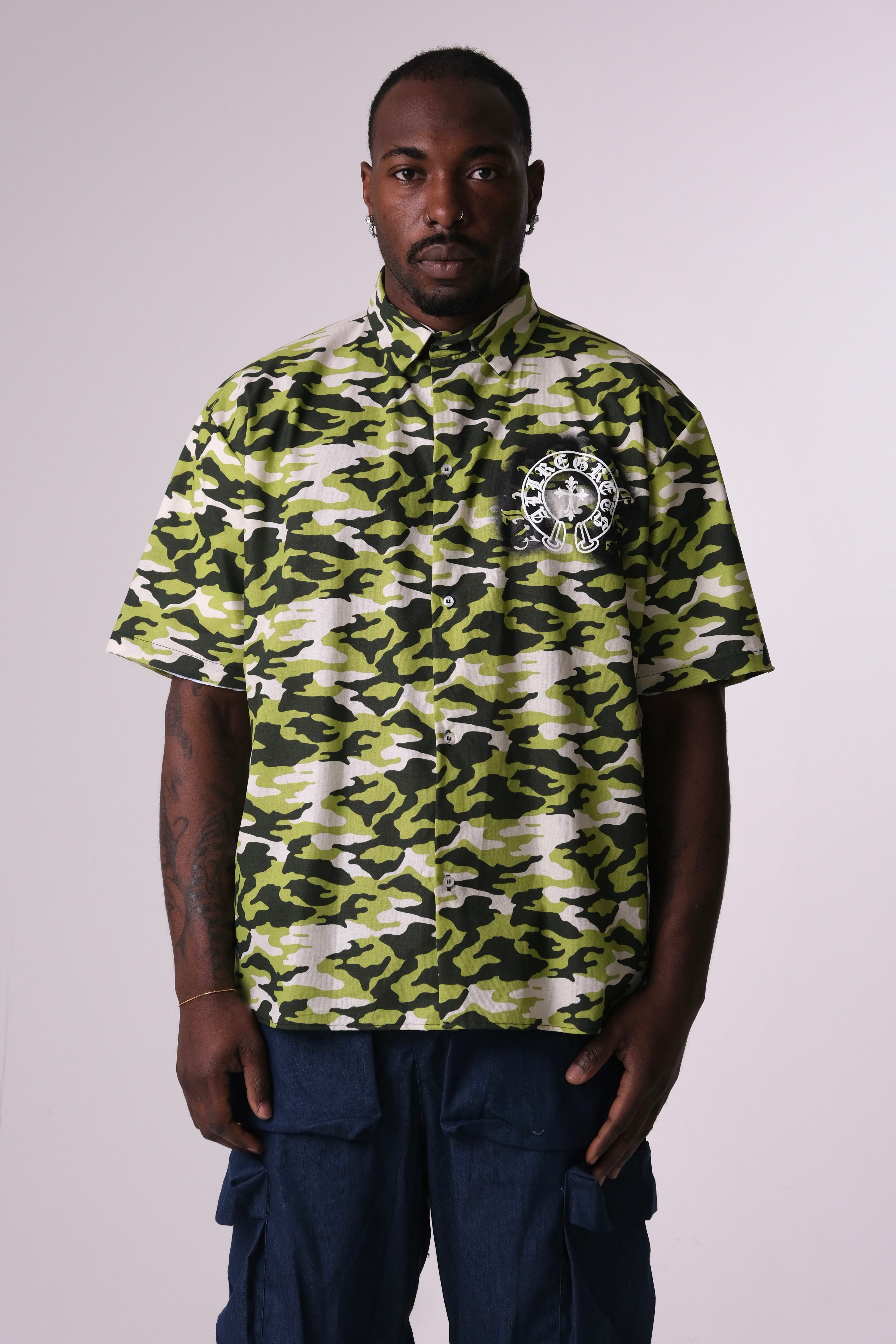 Camicia American camouflage verde